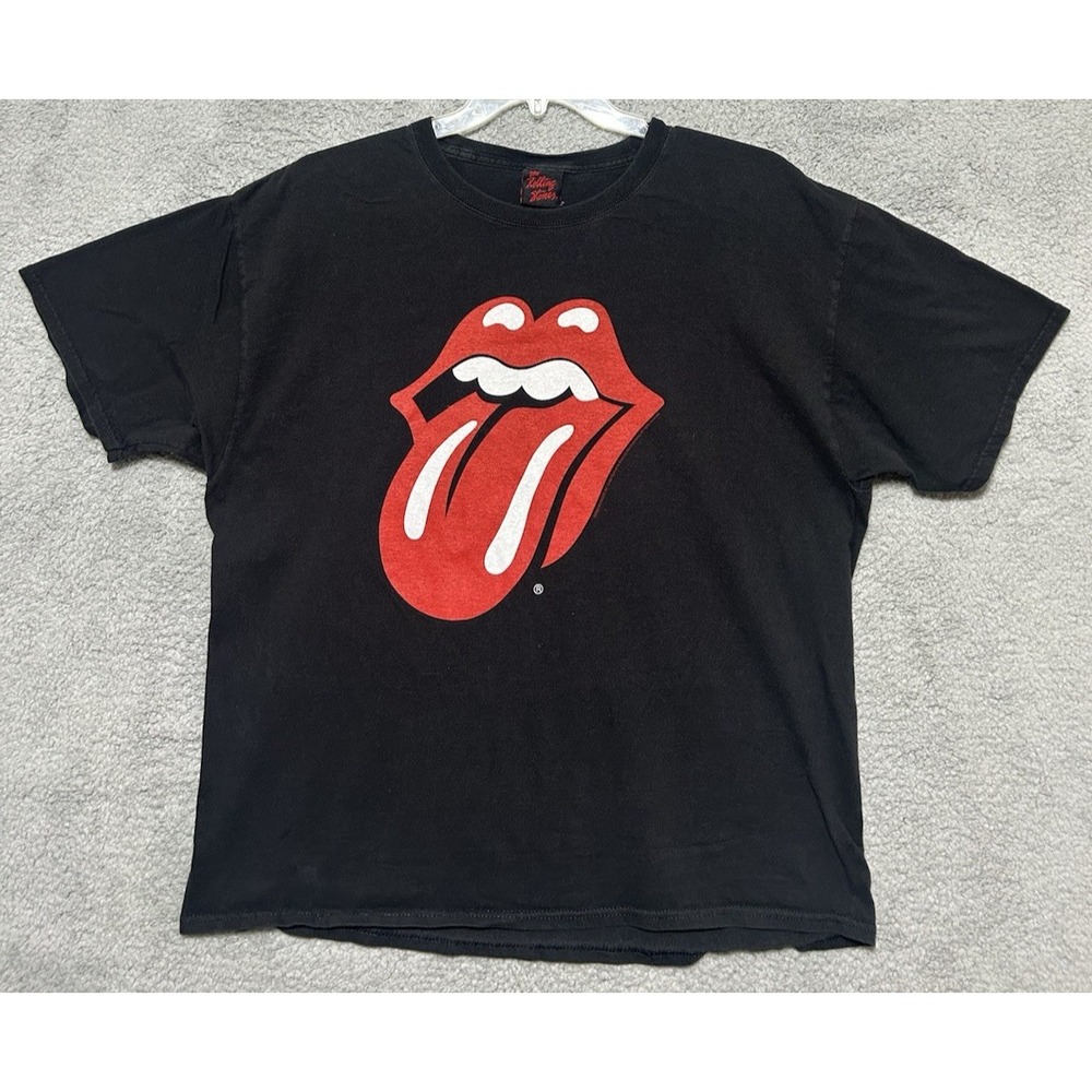 The Rolling Stones Mens XL Graphic T-Shirt Lips Mick Jagger Nice Fade Stones Tag